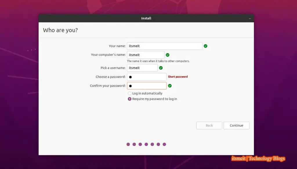 Tạo tài khoản, mật khẩu Ubuntu khi cài dualboot