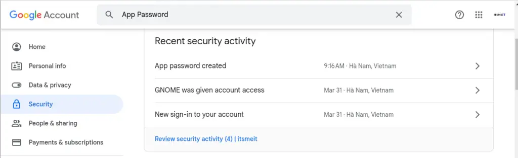 Tạo mật khẩu ứng dụng Gmail để sử dụng SMTP