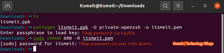 Sử dụng Terminal kết nối vào Server bằng SSH key