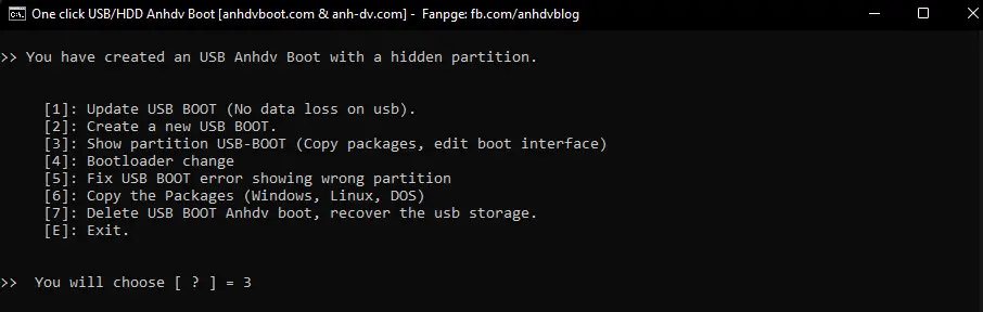 How to show hidden boot partition USB-BOOT