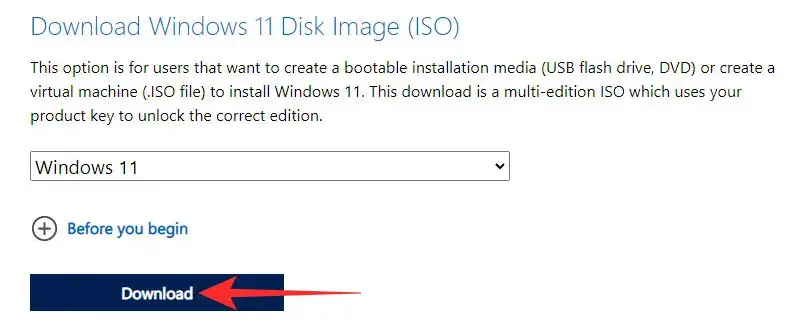 Download file ISO Windows 11 from Microsoft