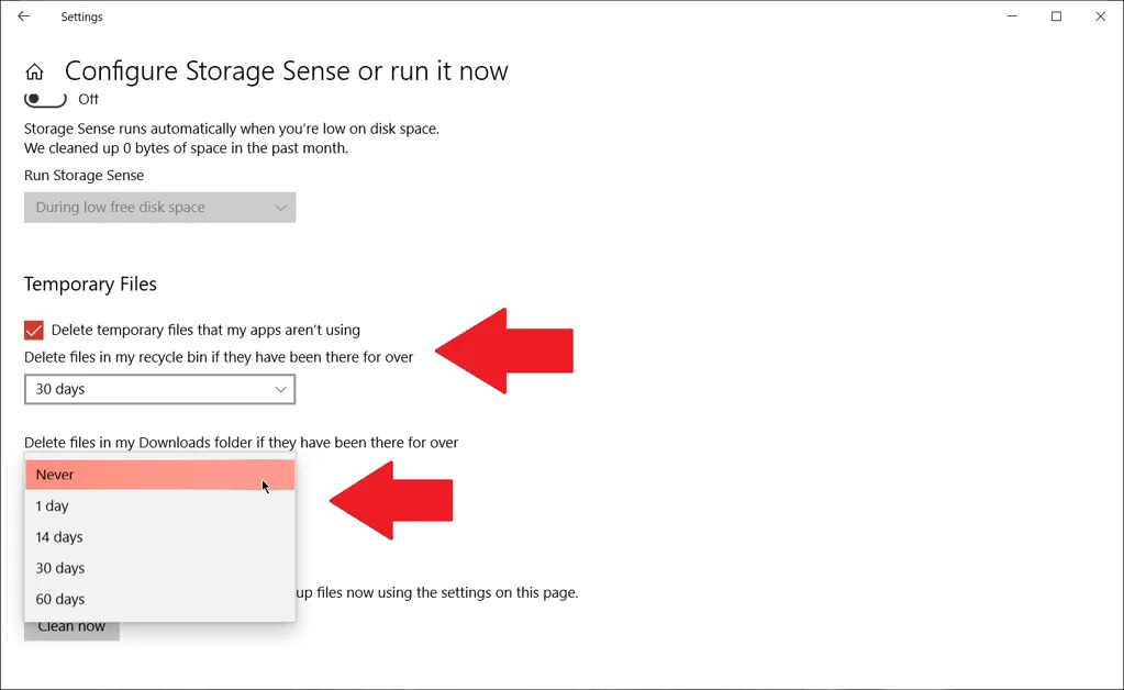 Configure Storage Sense