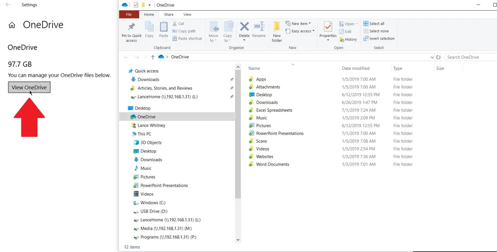 Review OneDrive files