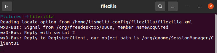 Khơi động FileZilla