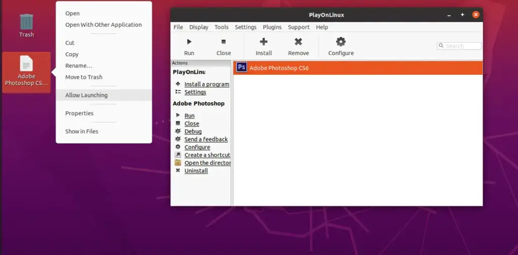 Tạo biểu tượng phím tắt Photoshop máy tính để bàn Ubuntu