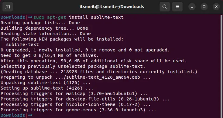 Tiến hành cài đặt Sublime text 4 trên Ubuntu 22.04