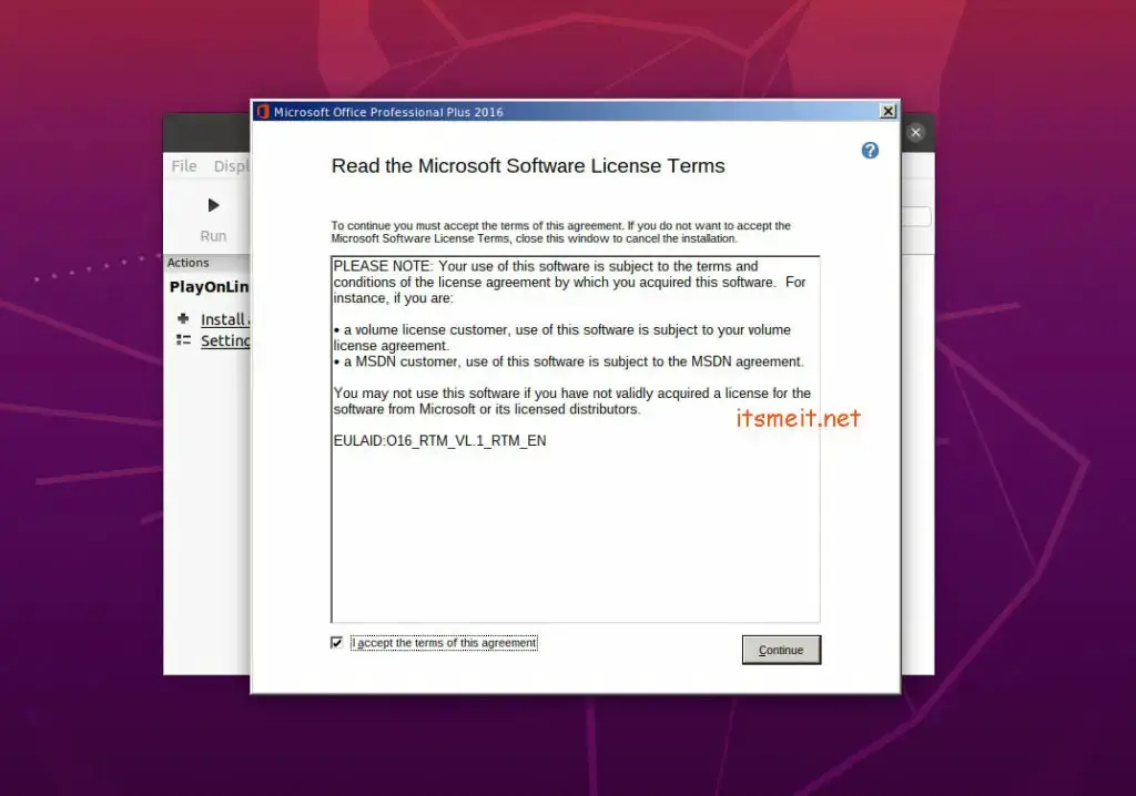 install Microsoft Office 2016, 2021 on Ubuntu 22.04