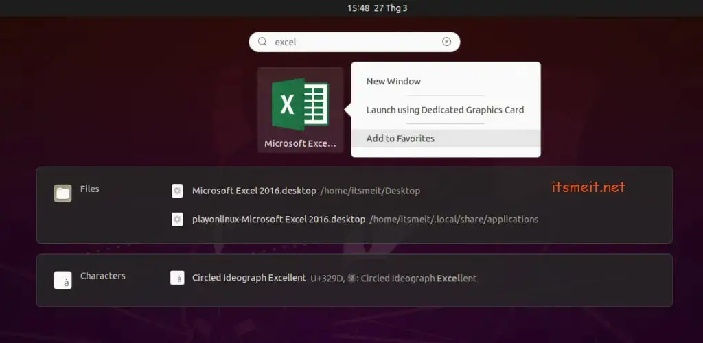 Add the Microsoft Office icon to the taskbar on Ubuntu