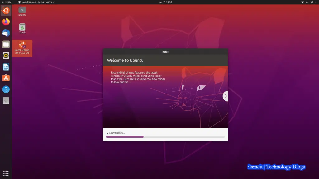 Install Ubuntu dual boot Windows 11 progress