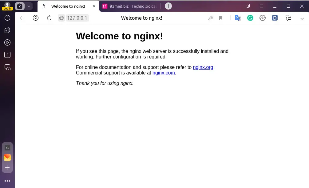 Nginx install successfuly