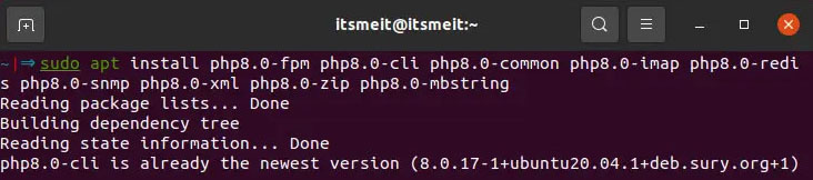 Install php8.0-fpm on ubuntu and PHP modules