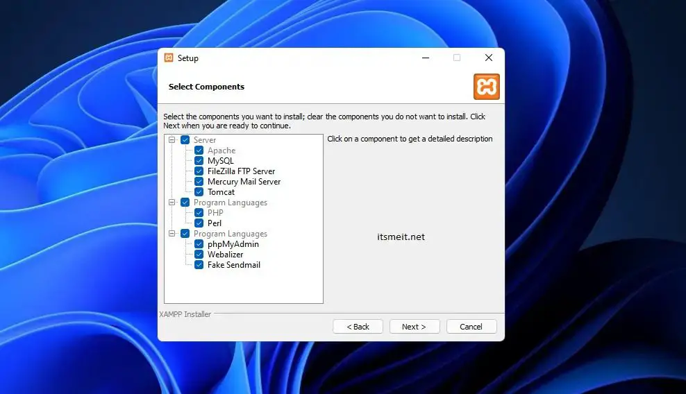 Download and setup install Xampp on your computer