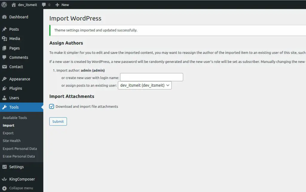 How to import demo data wordpress theme for blogs newsplus v4.0.1