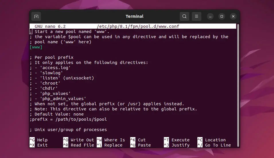 configure php8-fpm on Ubuntu 22.04