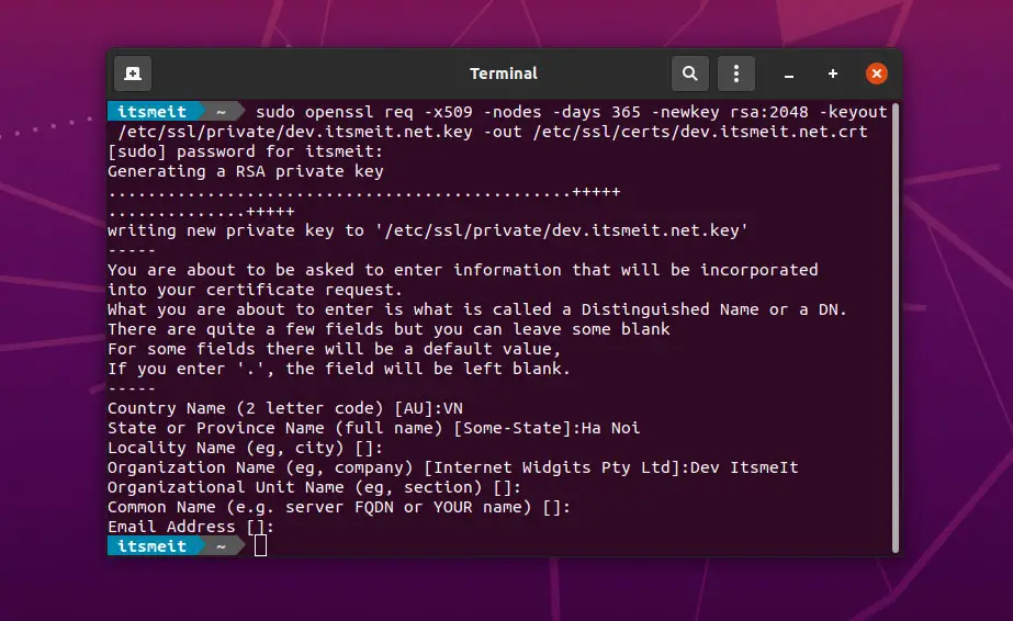 Create SSL localhost on Ubuntu 22.04
