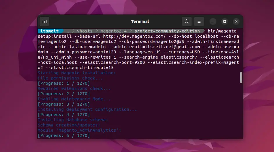 Cài đặt Magento 2.4 sử dụng command trên Ubuntu 22.04
