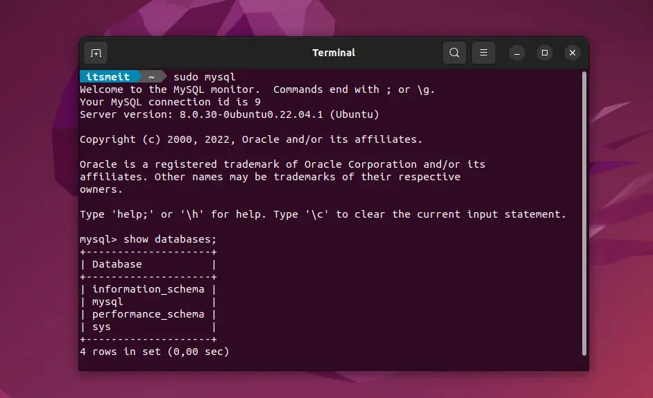 Cài đặt MySQL 8.0 trên Ubuntu 22.04, 20.04 Linux