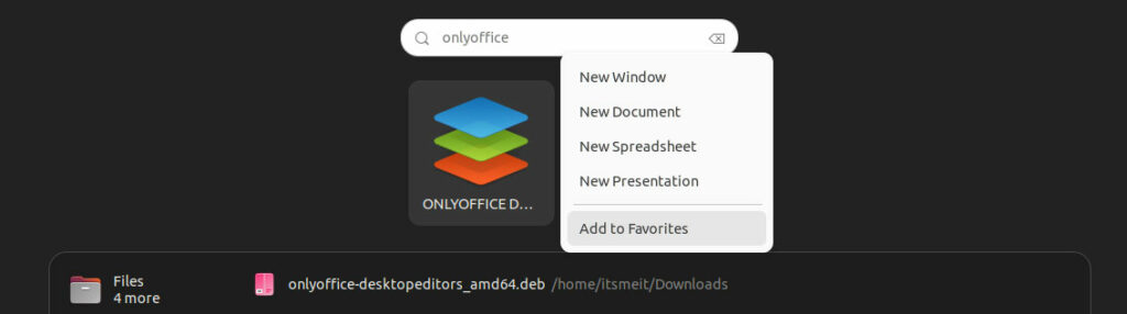 thêm ICON OnlyOffice vào thanh taskbar