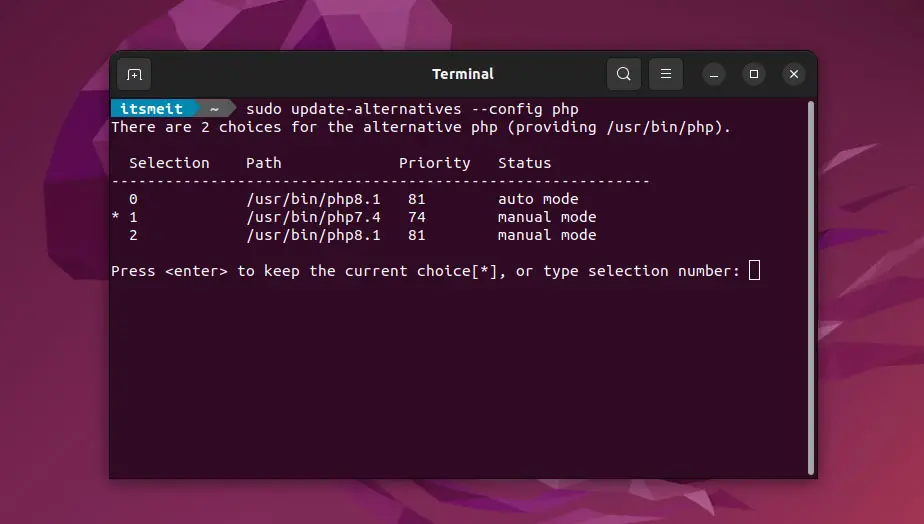 Cấu hình nhiều phiên bản PHP trên Ubuntu