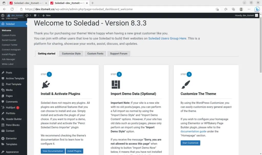 How to install Soledad 8.4.5 full demo data