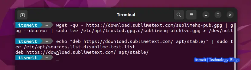 Add the GPG key Sublime Text