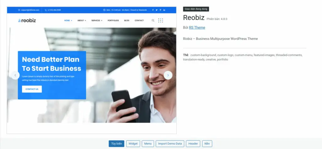 How to install reobiz Reobiz v4.9.9 consulting business theme (illustration)
