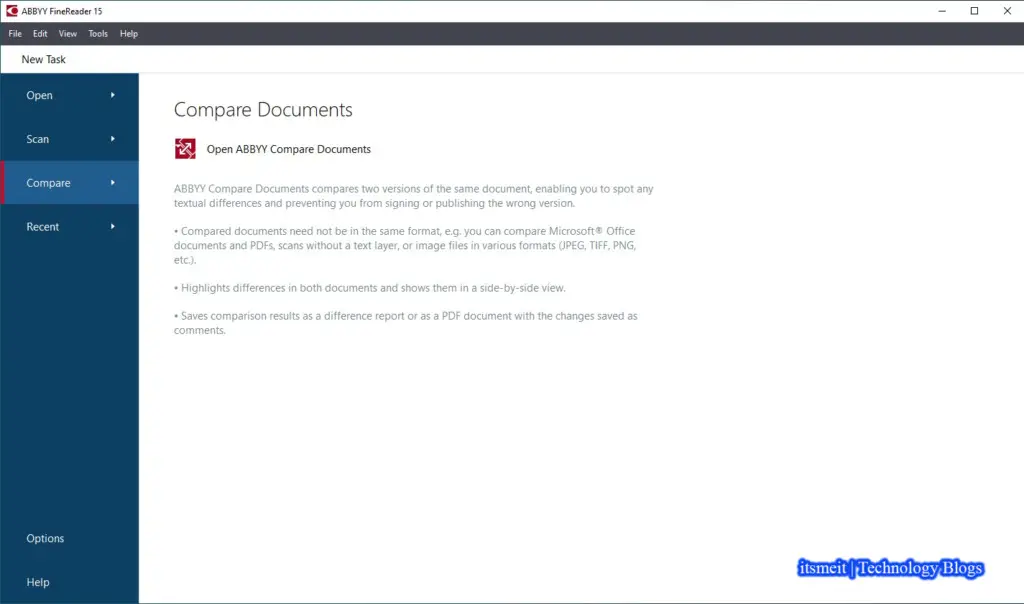 compare documents in Abbyy PDF 16