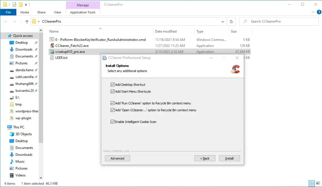install CCleaner Professional Full Activate