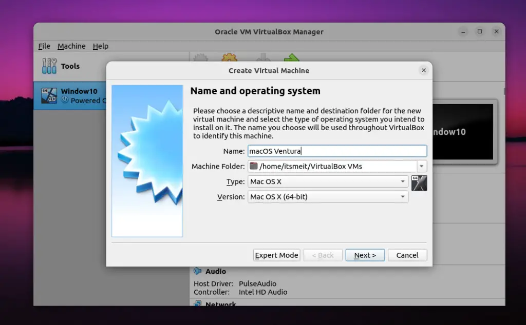 Create a macOS virtual machine and start installing it on VirtualBox