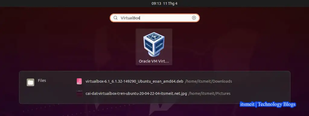 Find and open VirtualBox on menu