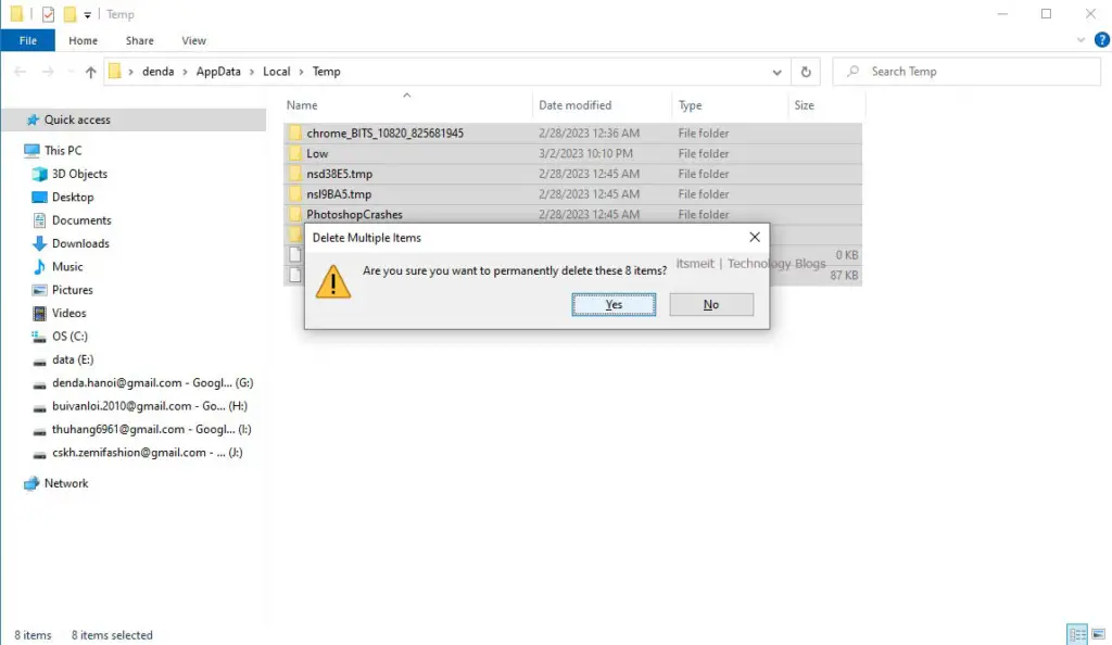how to delete temporary files on windows with cmd 3