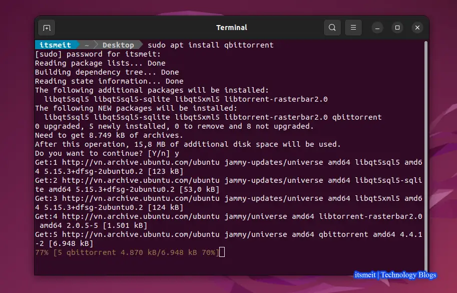 Cài đặt qBittorrent trên Ubuntu 22.04