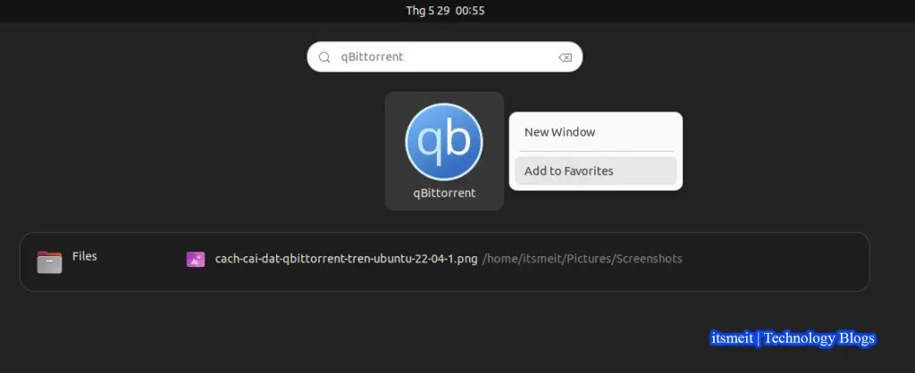 Thêm qBittorrent vào taskbar Ubuntu