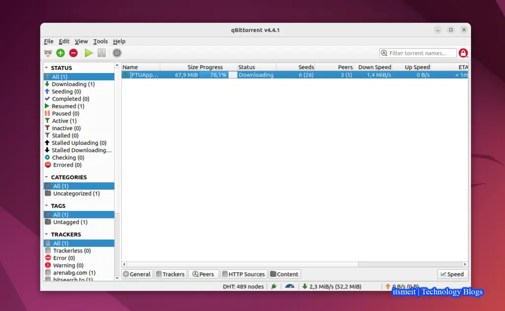 Tải phần mềm bằng qBittorrent trên Ubuntu