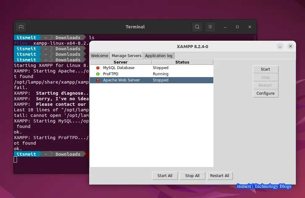 Cách khởi động mở Xampp trên Ubuntu
