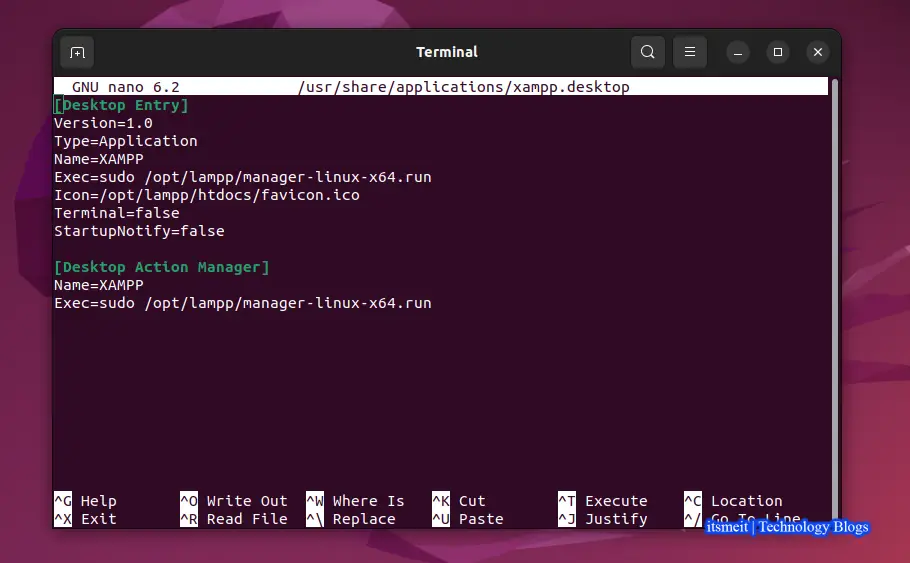 tạo shortcut Xampp trên Desktop Ubuntu