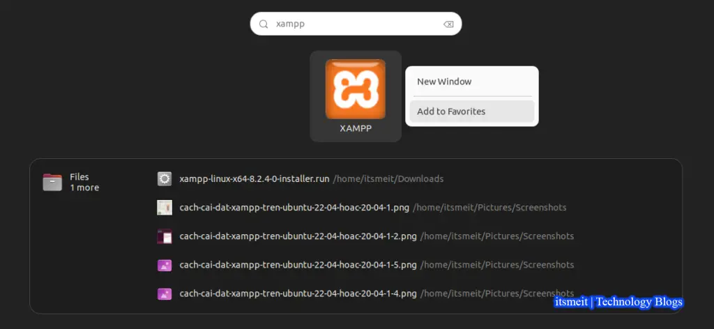 tạo shortcut Xampp trên Ubuntu