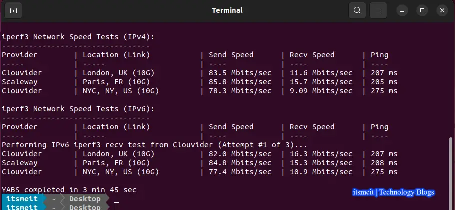 Kiểm tra tốc độ mạng VPS Linux