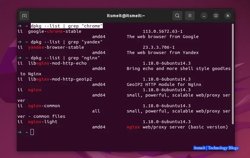 sử dụng lệnh grep trong Linux với tùy chọn -dpkg