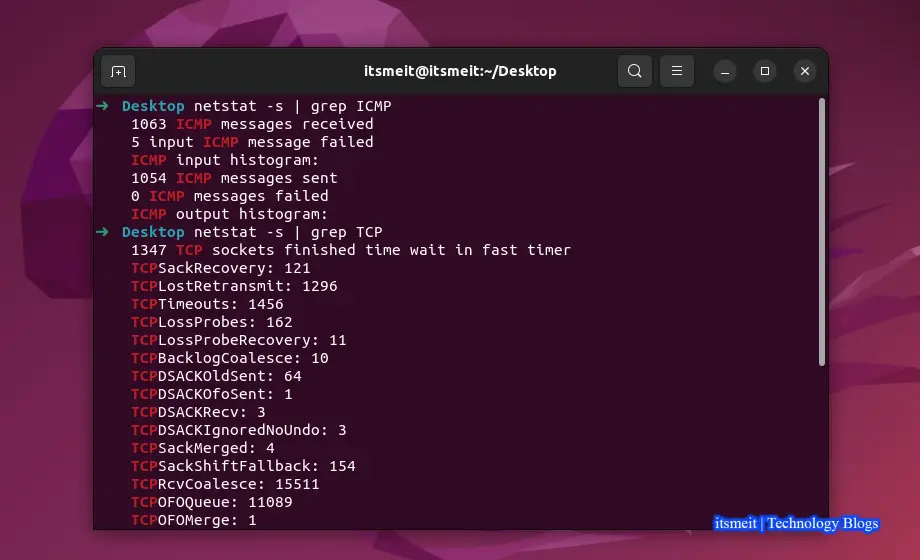 Cách sử dụng lệnh netstat -s trên Linux hoặc Ubuntu