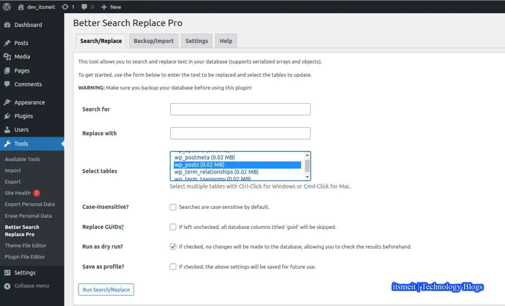 search and replace text in wordpress plugin or sql 1