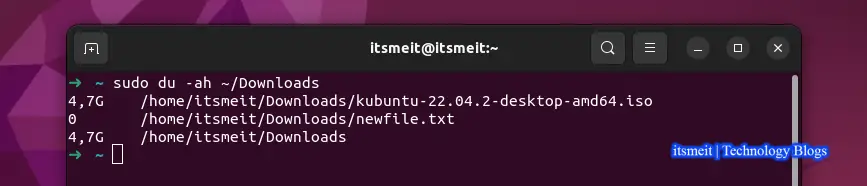 Ví dụ về cách sử dụng lệnh du trong Linux