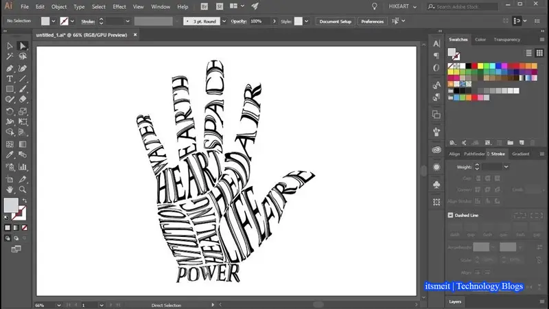 Công cụ văn bản trong Adobe Illustrator 2023
