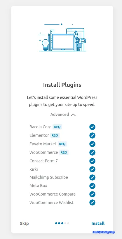 Install require plugin bacola theme