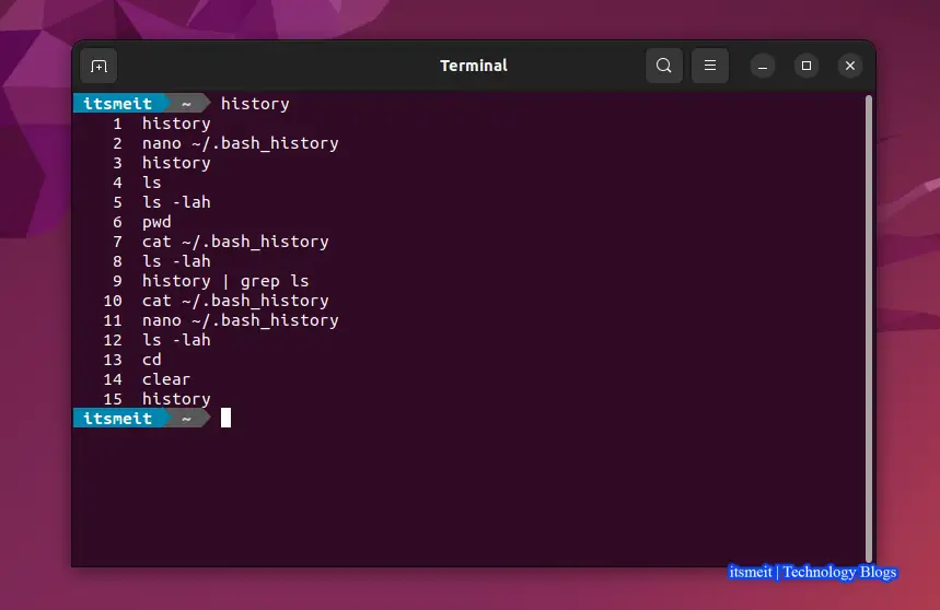 Clear shell history in terminal Ubuntu or Linux