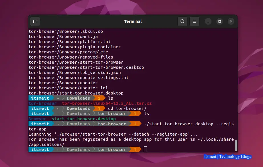 Khởi động tor Browser trên Ubuntu 22.04