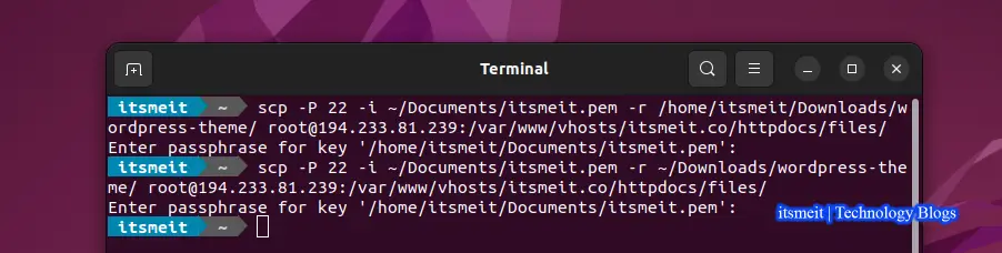 Transfer directory to Server Ubuntu/Linux with SCP