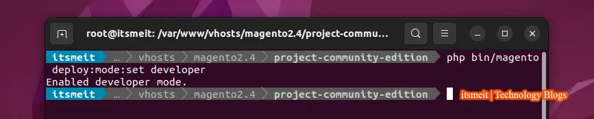 Switch to developer mode Magento 2