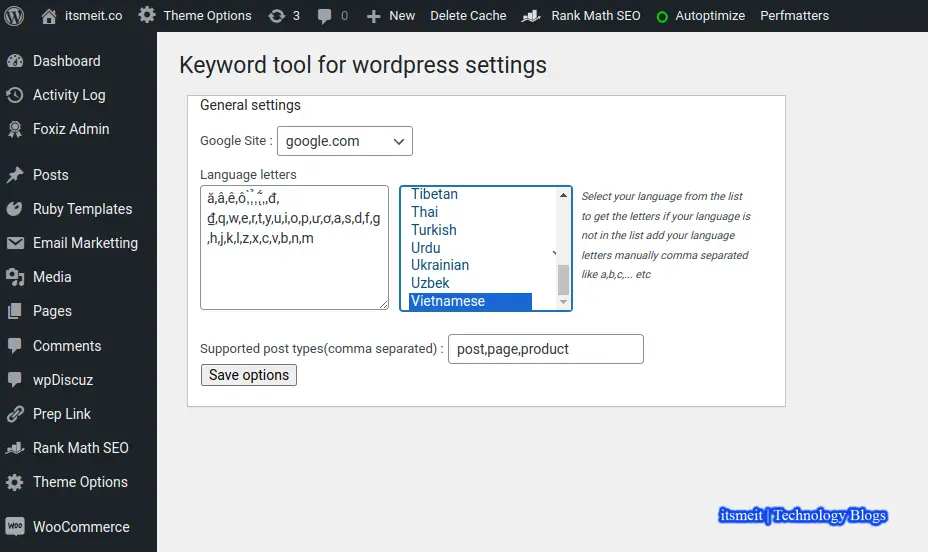 Plugin nghiên cứu từ khóa SEO wordpress - Keyword Tool v2.3.3