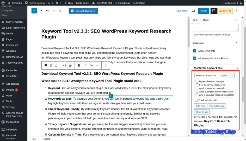 Keyword Tool - Plugin nghiên cứu từ khóa SEO wordpress